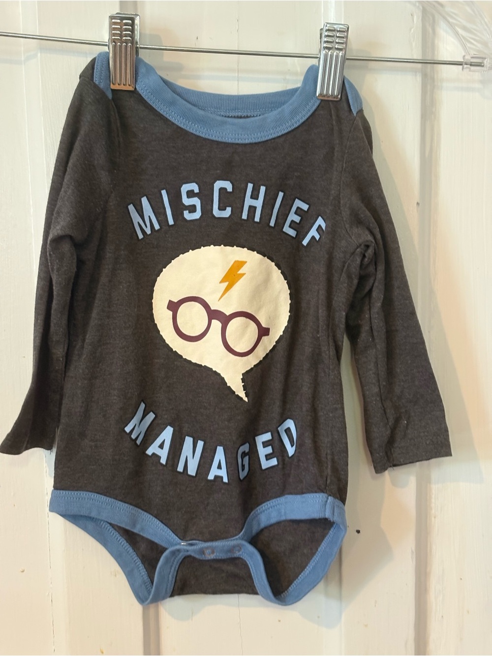 Warner Bros. Harry Potter 6-9mth "Mischief Managed" Baby One-Piece